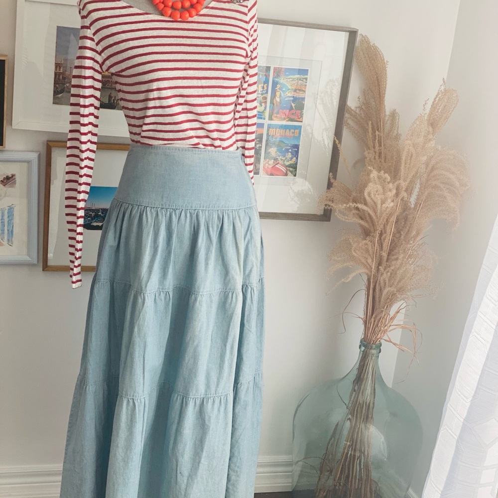 POLO light denim skirt , new run small size